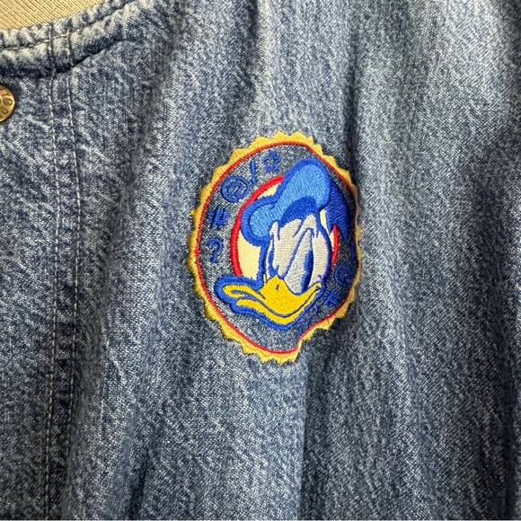 Donald Duck Aw Gee Vintage Disneyland Denim Varisty Jacket Size XL - Picture 4 of 11